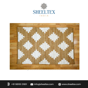 Magnifique tapis tressé tissé à la main Tapis de sol en jute rond réversible extra large - Product Image 2