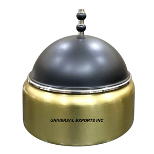 Pot en métal fini cuivre et argent Casserole de designer à double paroi faite à la main Forme ronde Réchauffeur de nourriture en métal de luxe - Product Image 6