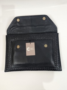 100% Genuine Leather Unisex Laptop & <b>iPad</b> <b>Sleeves</b> Hand Braided Large Capacity Business Bag Navy Fashionable Cover - Product Image 2