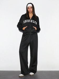 Chándal estampado personalizado para hombre y mujer, Sudadera con capucha y pantalones, ropa deportiva de dos piezas, chándal de moda, venta al por mayor, OEM - Product Image 3