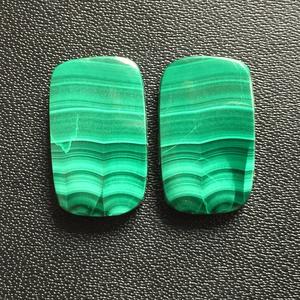 Malachite paire fantaisie forme Cabochon fait à la main 2 pièces ensemble dos plat pierres précieuses en vrac pour la fabrication de bijoux pour les femmes - Product Image 2