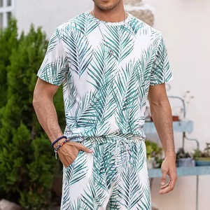 OEM Summer Season Sweat Short Set 2 piezas para los hombres Personalizar la impresión de manga corta Hombre Streetwear Casual Wear Anti-UV Shorts Set - Product Image 3