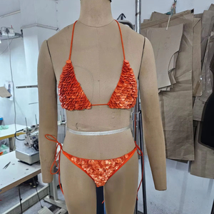 Sexy nouveau design personnalisé robe sexy pour la plage sortie coquillage de mer audacieux perlé vêtements de plage bikini ensemble prêt à porter - Product Image 1