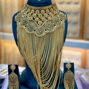 Ensemble de bijoux de mode en cuivre plaqué or 24 carats rouge perlé style vintage de Dubaï pour mariages fêtes cadeaux fiançailles anniversaires - Product Image 1