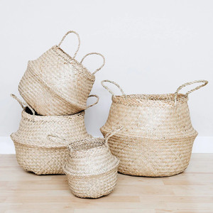 Multifunctional <b>Seagrass</b> Storage Belly <b>Baskets</b> for Plants Interior Home Decorative <b>Basket</b> Planters - Product Image 3
