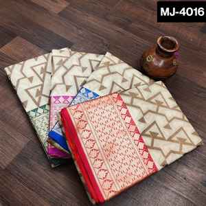 Sari en soie Banarasi pour femmes Vichitra Sari brodé en soie Nouvelle tendance traditionnelle indienne et pakistanaise - Product Image 6