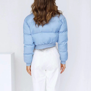 Blouson Bomber en Nylon Imperméable pour Femme, Blouson Bulle Grande Taille pour l'Hiver avec Finition Brillante - Product Image 2