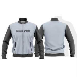 Veste universitaire bicolore OEM personnalisable, veste de l'équipe du lycée avec broderie personnalisée - Product Image 2