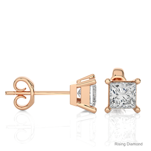 Boucle d'oreille en diamant de laboratoire de taille princesse de 1.02 ct en or blanc CVD cadeau d'anniversaire de diamant pour elle - Product Image 6