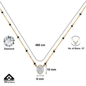 Collier Mangalsutra Moderne en Diamant pour Femme - Charme Doré avec Motif Écliptique - Product Image 5