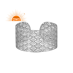 Best Selling Sterling Silver Filigree Mandala Design Cuff Bangle Custom Jewelry For Women Gift For Her - Product Image 1