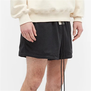 กางเกงขาสั้นบาสเก็ตบอลวิ่งผ้าตาข่ายระบายอากาศน้ำหนักเบาสำหรับผู้ชายสไตล์วินเทจลำลองผ้าฝ้ายแท้ 100% พร้อมเชือกผูกเอว รับทำโลโก้ OEM - Product Image 4