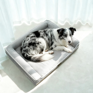 Cama ortopédica para perros para mascotas pequeñas y medianas Colchón de espuma suave con lados de refuerzo Cubierta lavable extraíble - Product Image 4