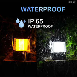 Pack 4 lampes d'extérieur LED solaires portables étanches lampe de décoration à flamme scintillante lumière blanche chaude pour la maison jardin patio cour - Product Image 4