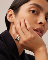 Bague Croix Vague en Argent 925 Vente en Gros Figure Amorphe Unique avec Placage Rhodium Style Classique pour les Mariages et les Fêtes