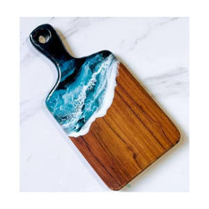 Planche à découper en résine, planche à découper en bois et en résine pour cuisine et table planche à découper pour fruits et légumes - Product Image 2