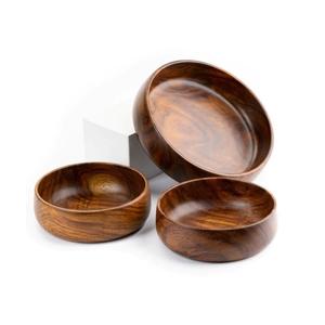 Juego de cuencos de madera de acacia, juego de cuencos de madera de alta calidad para servir alimentos de un distribuidor indio - Product Image 6