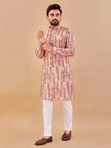 Nouvelle tendance de l'habillage de l'élégance Belle robe Kurta pyjama en coton doux de qualité supérieure avec impression en feuille travail exportateur et fournisseur indiens - Product Image 4