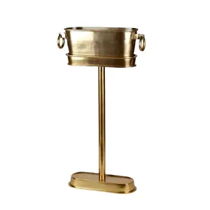 Trending Ice Wine Bucket Champagne water Drink Bottles Portable Coolers Tall Metal Chiller And Tubs Golden Color Beverage Tube