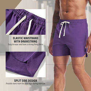 <b>men</b> fleece <b>shorts</b> soft cotton fabric elastic waist relaxed casual <b>lounge</b> summer lifestyle clothing - Product Image 4