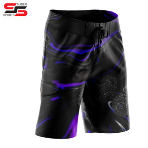 Pantalones cortos deportivos de cintura media de verano para hombre, pantalones casuales elásticos de secado rápido, pantalones cortos de sublimación directa de fábrica con patrón sólido - Product Image 3