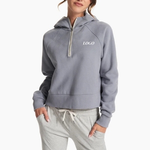 Sudaderas con capucha de mezcla de algodón suave para mujer de alta calidad, ropa de calle informal transpirable antiarrugas para otoño, técnica lavada con hombros caídos - Product Image 2