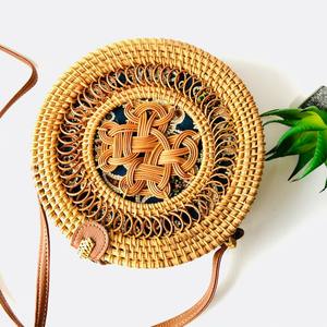 Sacs à bandoulière en Faux cuir bohème rond en rotin de paille naturelle pour femmes à bas prix - Product Image 6