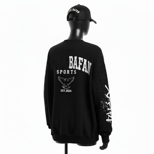 Sudadera Extra Grande para Mujer, 320 GSM, Algodón y Poliéster, Felpa, Manga Negra con Panel, Estampado Puff, Logotipo Personalizado, Transpirable - Product Image 5