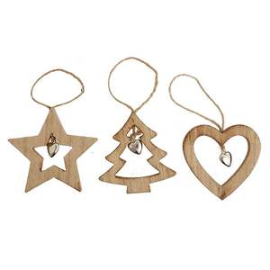 Ornement suspendu de Noël en bois avec conception artisanale pour la célébration des vacances - Product Image 1