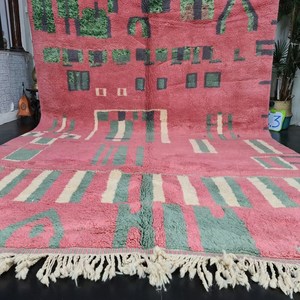 Alfombra de algodón 100% de diseñador con hermoso patrón abstracto estampado de bloque de mano Dhurries para la decoración de la sala de estar del hogar - Product Image 3