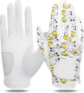 Gants de golf en cuir de haute qualité avec design de logo personnalisé récents Gants de golf en cuir Cabretta avec design camouflage respirant avec logo personnalisé - Product Image 4