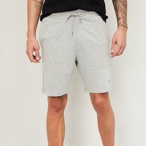 Pantalones cortos de algodón de secado rápido para hombre, pantalones cortos transpirables de cintura elástica para correr, cierre de cordón de lana con pantalones deportivos, bolsillos digitales sólidos - Product Image 6