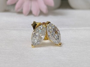 Pendientes de tuerca clásicos para mujer de 2.0 ct con forma de marquesa, oro macizo de 14K, 1 ct por piedra, moissanita DEF VVS - Product Image 4