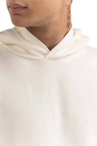 Sudadera con capucha personalizada para hombre con bolsillo de canguro morado 100% algodón liso teñido tejido no tejido sudadera para hombre con impresión térmica personalizada - Product Image 3