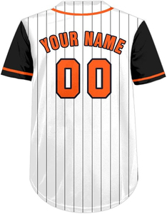 Maillot de baseball personnalisé pour homme, blanc, noir, orange, rayé, à manches courtes, anti-transpiration, vêtements de sport, uniformes - Product Image 3