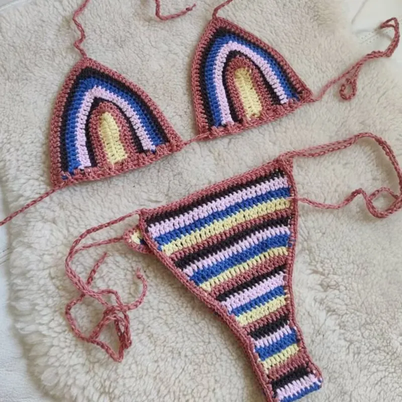 Ensemble bikini 60s Offre Spéciale, maillot de bain au crochet. Main crochet maillot de bain Vietnam Fournisseur Pas Cher En Gros