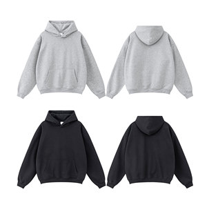 Sudaderas con capucha de lana pesada de alta calidad para hombre 2025, ropa deportiva de gran tamaño con hombros caídos teñida Lisa para invierno - Product Image 2