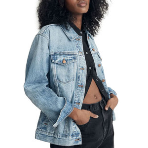 Chaqueta Vaquera de Mezclilla Personalizada 100% Algodón Transpirable para Mujer, Estilo Holgado, Ropa de Abrigo de Primavera - Product Image 4
