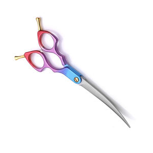 Custom Color Handle Grooming <b>Scissor</b> Stainless Steel <b>Dog</b> Hair Cutting <b>Scissor</b> With Double Adjustable Finger Rest - Product Image 3