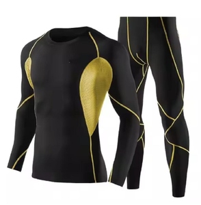 Polyester Spandex Blank Tights <b>Men</b> Gym Training Wear Sets Sublimation Tracksuit <b>Compression</b> Pants And T <b>Shirt</b> - Product Image 1