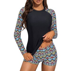 Haut de surf OEM personnalisé de haute qualité pour femmes, maillot de bain à manches longues durable pour la plage et les sports nautiques, protection contre les éruptions cutanées à séchage rapide - Product Image 3