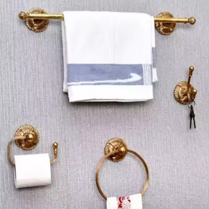 Toallero de lujo individual de montaje en pared de latón Regal dorado tradicional a granel hecho a mano de alta calidad para Baño - Product Image 4