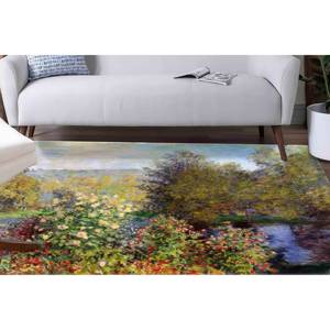 Alfombra con estampado de árbol abstracto: famosa alfombra para sala de estar inspirada en Monet, alfombra suave no tejida - Product Image 2