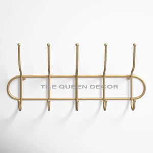 Top vente en acier inoxydable métal or finition Antique support mural vente en gros maison stockage mural - Product Image 4