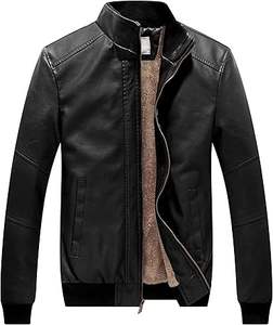เสื้อแจ็คเก็ตหนังวัวสำหรับผู้ชาย ระบายอากาศได้ดี เป็นมิตรกับสิ่งแวดล้อม แห้งเร็ว อุ่นในฤดูหนาว คอตั้ง สไตล์ลำลอง คุณภาพสูง ปรับแต่งได้ - Product Image 1