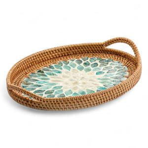 Bandeja de Ratán con Incrustaciones de Nácar, Suministro al por Mayor, Vajilla Decorativa para el Hogar, Exportación - Product Image 2