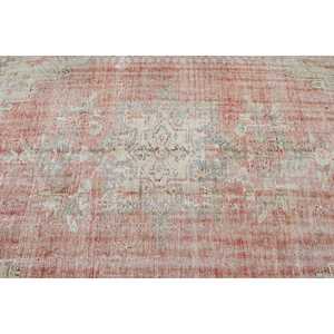 พรมตุรกีวินเทจ ขนาด 4.6x7.4 ฟุต พรมขนสัตว์ลายตารางสีแดง - Product Image 5