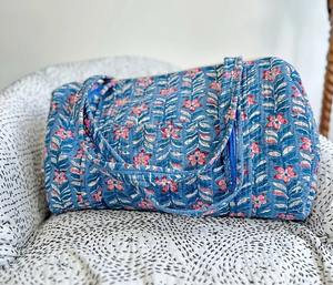 กระเป๋าผ้าคอตตอนลายดอกไม้ผ้าคอตตอนแบบถือเพื่อความปลอดภัยกระเป๋าโท้ทสั่งทำกระเป๋าจัดระเบียบชายหาด - Product Image 1