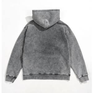 Sweat-shirts à capuche décontractés pour hommes, style streetwear, 100% coton molletonné, imperméables, design brodé numérique, couleur unie, prix abordable - Product Image 2