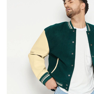 Veste universitaire de baseball de qualité supérieure, style bomber, personnalisable, couleur personnalisée, manches en cuir véritable, devant personnalisé - Product Image 5